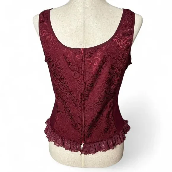 Scarlet Darkness Steampunk Corset Whimsigoth Fairy Renaissance Cosplay Large - Picture 6 of 7